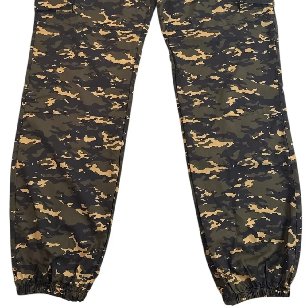 Camo Cargo Jogger Pants Men’s 3XL Elastic Cuff Utility Green Brown NEW